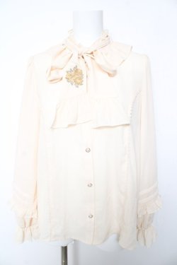 画像1: axes femme kawaii / クラシックローズ刺繍ブラウス M 生成り Y-26-01-28-028-AX-BL-SZ-ZY