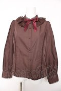 axes femme kawaii / チュールレース衿ブラウス M 茶 Y-26-01-28-029-AX-BL-SZ-ZY