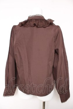 画像2: axes femme kawaii / チュールレース衿ブラウス M 茶 Y-26-01-28-029-AX-BL-SZ-ZY