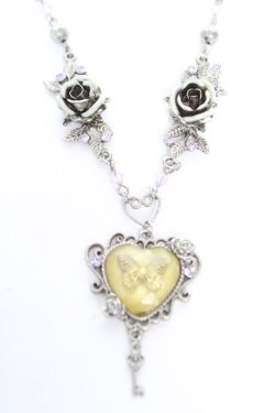 画像1: axes femme / 蝶×ローズネックレス  シルバー Y-26-01-28-005-AX-AC-SZ-ZY