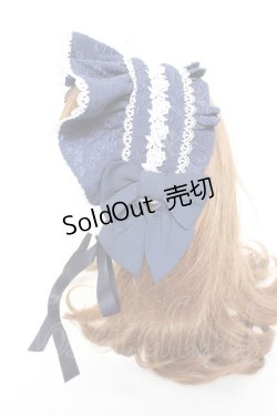 画像2: axes femme kawaii / メアリーハーフボンネット  紺 Y-26-01-31-040-AX-AC-SZ-ZY