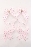 LOTUS ribbon / ツインテールリボンバレッタ  白×ピンク Y-26-01-31-006-EL-ZA-SZ-ZY