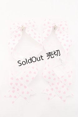 画像1: LOTUS ribbon / ツインテールリボンバレッタ  白×ピンク Y-26-01-31-006-EL-ZA-SZ-ZT618
