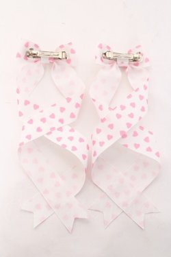 画像2: LOTUS ribbon / ツインテールリボンバレッタ  白×ピンク Y-26-01-31-006-EL-ZA-SZ-ZY