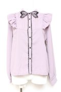 axes femme POETIQUE / バタフライ刺繍襟ブラウス M ラベンダー Y-26-01-31-046-AX-BL-SZ-ZY