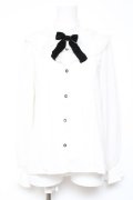 axes femme kawaii / レースフリル長袖ブラウス M 白 Y-26-01-31-048-AX-BL-SZ-ZY