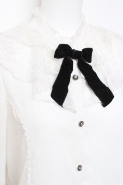 画像3: axes femme kawaii / レースフリル長袖ブラウス M 白 Y-26-01-31-048-AX-BL-SZ-ZY