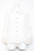 axes femme kawaii / ケープ風ノースリブラウス M 白 Y-26-01-31-049-AX-BL-SZ-ZY