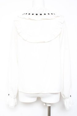 画像2: axes femme kawaii / 梯子レース丸襟ブラウス M 黒 Y-26-01-31-051-AX-BL-SZ-ZY