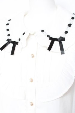 画像3: axes femme kawaii / 梯子レース丸襟ブラウス M 黒 Y-26-01-31-051-AX-BL-SZ-ZY