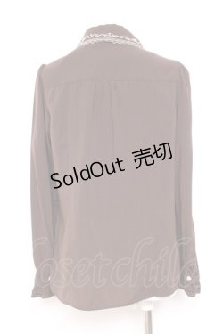 画像2: axes femme / ハートリボン刺繍ブラウス L 茶 Y-26-01-31-055-AX-BL-SZ-ZY