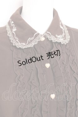 画像3: axes femme / ハートリボン刺繍ブラウス L 茶 Y-26-01-31-055-AX-BL-SZ-ZY