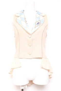 画像1: axes femme kawaii / ダイヤ柄ベスト M 生成り Y-26-01-31-059-AX-TO-SZ-ZY