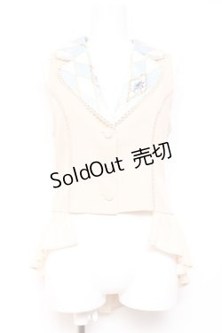 画像1: axes femme kawaii / ダイヤ柄ベスト M 生成り Y-26-01-31-059-AX-TO-SZ-ZY