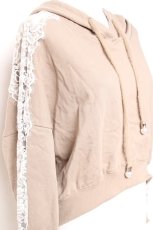 画像3: axes femme / 袖レース裏毛パーカー M ベージュ Y-26-01-31-063-AX-TO-SZ-ZT023 (3)