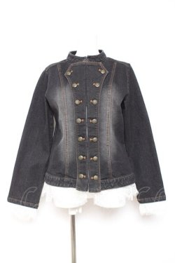 画像1: axes femme NOSTALGIE / ナポレオンデニムジャケット F 黒 Y-26-01-31-067-AX-JA-SZ-ZY