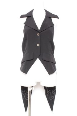 画像1: carina e Arle quin / ホルター燕尾ベスト  黒 Y-26-01-31-074-LO-TO-SZ-ZY