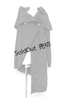 画像1: NAOTO SEVEN / BIGカラー変形カーディガン  黒 Y-26-01-31-076-HN-TO-SZ-ZY