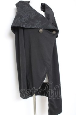 画像4: NAOTO SEVEN / BIGカラー変形カーディガン  黒 Y-26-01-31-076-HN-TO-SZ-ZY