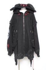 画像1: Gamchu / Gamchu × Faputa motif Zip-up hoodie F ブラック×レッド Y-26-01-31-077-PU-TO-SZ-ZT0408Y (1)