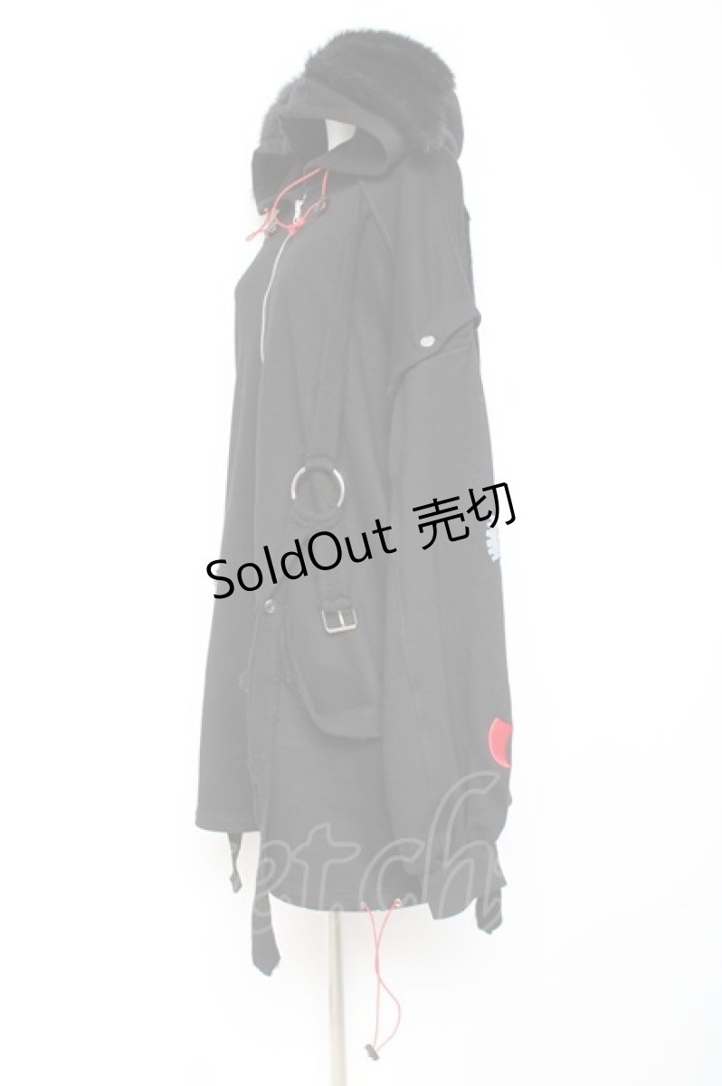 画像2: Gamchu / Gamchu × Faputa motif Zip-up hoodie F ブラック×レッド Y-26-01-31-077-PU-TO-SZ-ZT0408Y (2)