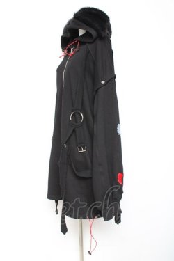 画像2: Gamchu / Gamchu × Faputa motif Zip-up hoodie F ブラック×レッド Y-26-01-31-077-PU-TO-SZ-ZY