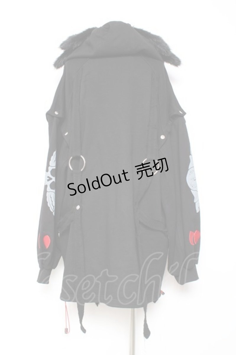 画像3: Gamchu / Gamchu × Faputa motif Zip-up hoodie F ブラック×レッド Y-26-01-31-077-PU-TO-SZ-ZT0408Y (3)