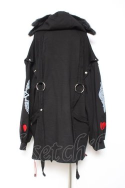 画像3: Gamchu / Gamchu × Faputa motif Zip-up hoodie F ブラック×レッド Y-26-01-31-077-PU-TO-SZ-ZY