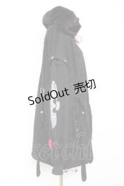 画像4: Gamchu / Gamchu × Faputa motif Zip-up hoodie F ブラック×レッド Y-26-01-31-077-PU-TO-SZ-ZY