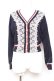 画像1: axes femme POETIQUE / ラインデザインカーディガン M 紺 Y-26-01-31-079-AX-TO-SZ-ZT062 (1)