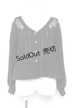 画像1: axes femme POETIQUE / チューリップニットカーディガン M 黒 Y-26-01-31-080-AX-TO-SZ-ZY