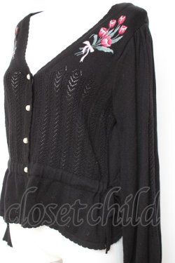 画像3: axes femme POETIQUE / チューリップニットカーディガン M 黒 Y-26-01-31-080-AX-TO-SZ-ZY