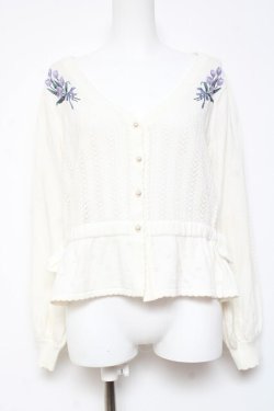 画像1: axes femme POETIQUE / チューリップニットカーディガン M 白 Y-26-01-31-081-AX-TO-SZ-ZY