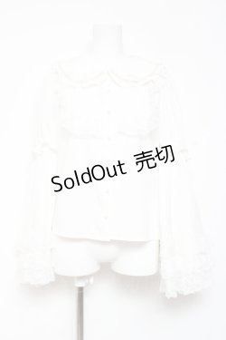 画像1: Ank Rouge / おリボン姫袖ブラウス M 白 Y-26-01-31-084-CA-BL-SZ-ZY