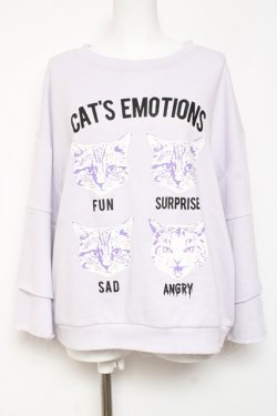 画像1: LISTEN FLAVOR / ネコノキモチ ベルスリーブプルオーバー F ラベンダー Y-26-01-31-090-PU-TO-SZ-ZY