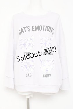 画像1: LISTEN FLAVOR / ネコノキモチ ベルスリーブプルオーバー F ラベンダー Y-26-01-31-090-PU-TO-SZ-ZY