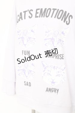 画像3: LISTEN FLAVOR / ネコノキモチ ベルスリーブプルオーバー F ラベンダー Y-26-01-31-090-PU-TO-SZ-ZY