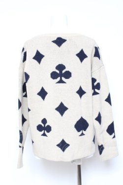 画像2: Favorite / トランプ柄セーター  ベージュ Y-26-01-31-091-LO-TO-SZ-ZY