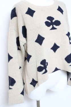 画像3: Favorite / トランプ柄セーター  ベージュ Y-26-01-31-091-LO-TO-SZ-ZY