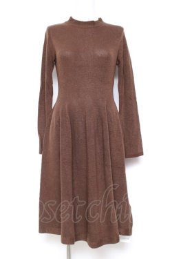 画像1: Favorite / フィット&フレアニットワンピース  ブラウン Y-26-01-31-094-LO-OP-SZ-ZY