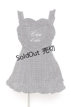 画像1: Ank Rouge / ハートエプロンツイードSETUP M 黒 Y-26-01-31-095-CA-OP-SZ-ZY