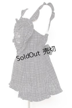 画像2: Ank Rouge / ハートエプロンツイードSETUP M 黒 Y-26-01-31-095-CA-OP-SZ-ZY