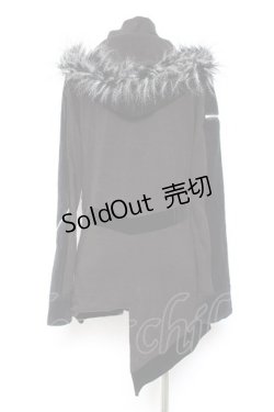 画像3: Sixh / ベロア切替ファーフードパーカー  黒 Y-26-01-31-096-HN-TO-SZ-ZY