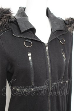 画像4: SEX POT ReVeNGe / レザーベルトデザインファーフードパーカー M 黒 Y-26-01-31-097-SP-TO-SZ-ZY