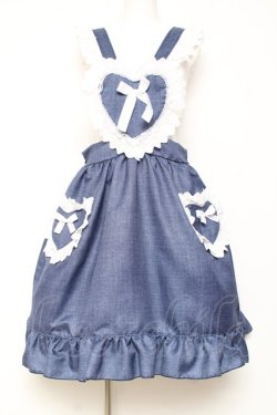 画像1: Nile Perch / ハートエプロンジャンスカ  ラメインディゴ Y-26-01-31-098-LO-OP-SZ-ZY