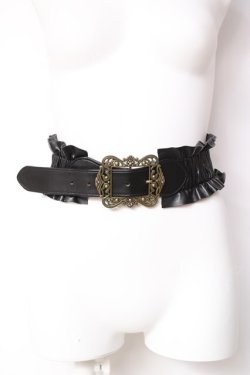 画像1: axes femme / クラシカルバックルベルト  黒 Y-26-01-31-019-AX-AC-SZ-ZY