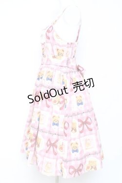 画像2: axes femme kawaii / ベアズベーカリー柄ジャンスカ M ピンク Y-26-01-31-104-AX-OP-SZ-ZY