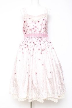 画像1: axes femme kawaii / 桜柄ジャンパースカート M ピンク Y-26-01-31-107-AX-OP-SZ-ZY