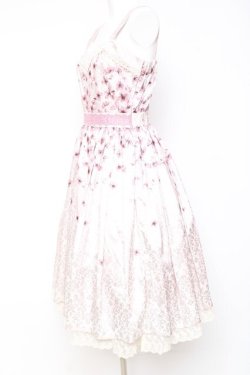 画像2: axes femme kawaii / 桜柄ジャンパースカート M ピンク Y-26-01-31-107-AX-OP-SZ-ZY