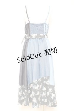 画像2: axes femme / パッチワークワンピース M 青 Y-26-01-31-109-AX-OP-SZ-ZY